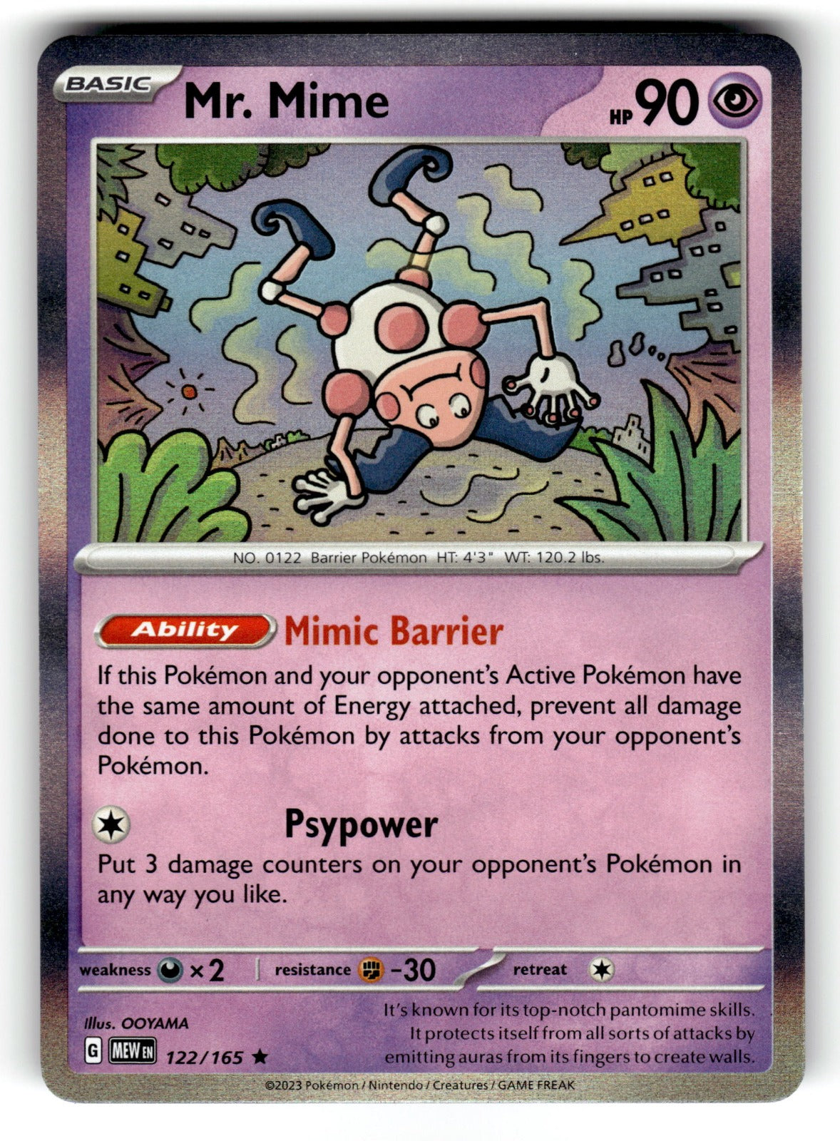 Mr. Mime – 122/165 MEW: SV: Scarlet & Violet 151 Rare Holo LP