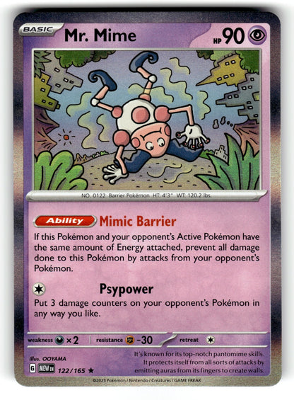 Mr. Mime – 122/165 MEW: SV: Scarlet & Violet 151 Rare Holo LP