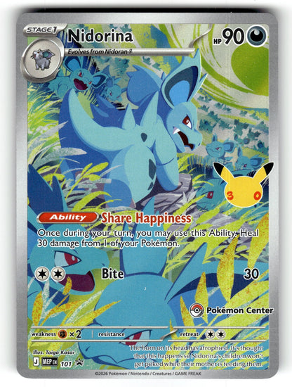 Nidorina (30th Celebration) (Pokemon Center Exclusive) – 101 MEP: ME: Mega Evolution Promo Promo Holo NM