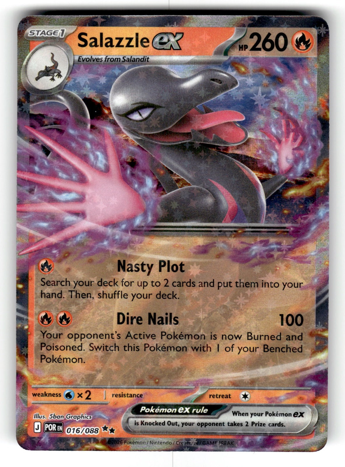 Salazzle ex – 016/088 POR: ME03: Perfect Order Double Rare Holo NM