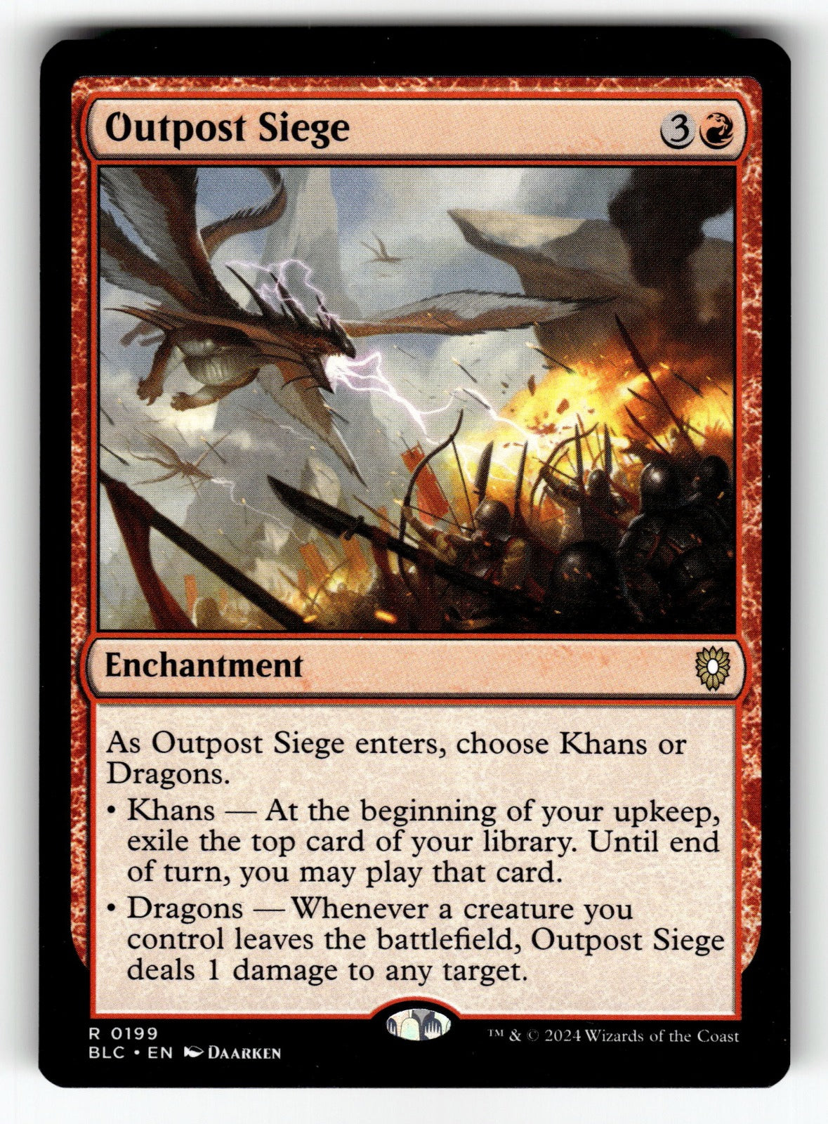 Outpost Siege – 199 BLC: Commander: Bloomburrow R NM