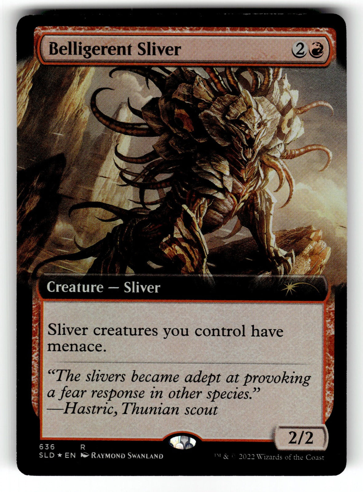 Belligerent Sliver (Extended Art) – 636 SLD: Secret Lair Drop Series R Foil NM