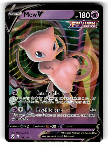 Mew V – 113/264 SWSH08: SWSH08: Fusion Strike Ultra Rare Holo NM