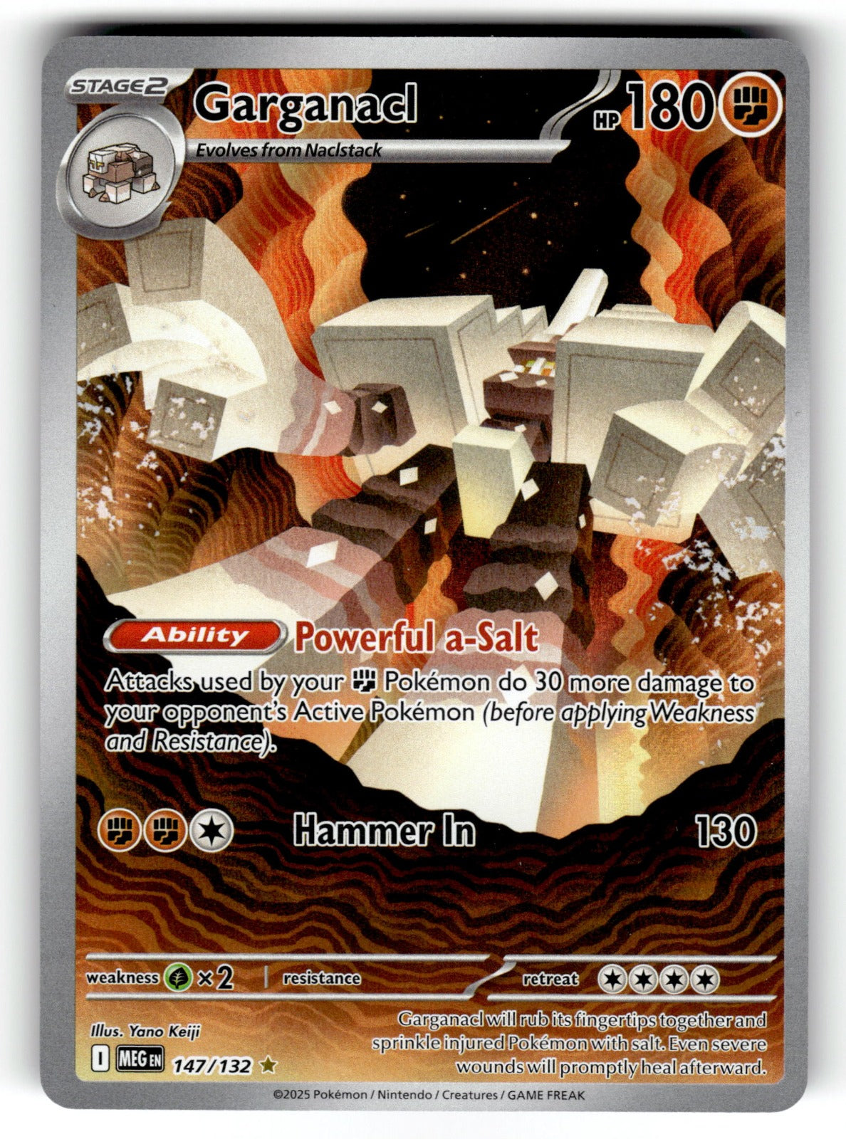 Garganacl – 147/132 MEG: ME01: Mega Evolution Illustration Rare HoloNM