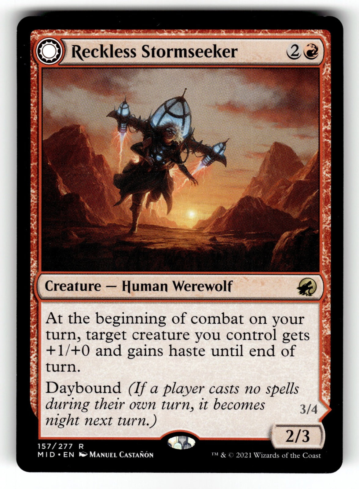 Reckless Stormseeker – 157 MID: Innistrad: Midnight Hunt R NM
