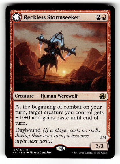 Reckless Stormseeker – 157 MID: Innistrad: Midnight Hunt R NM
