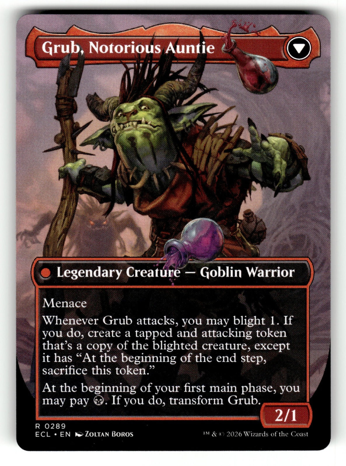 Grub, Storied Matriarch (Borderless) – 289 ECL: Lorwyn Eclipsed R NM (Back)