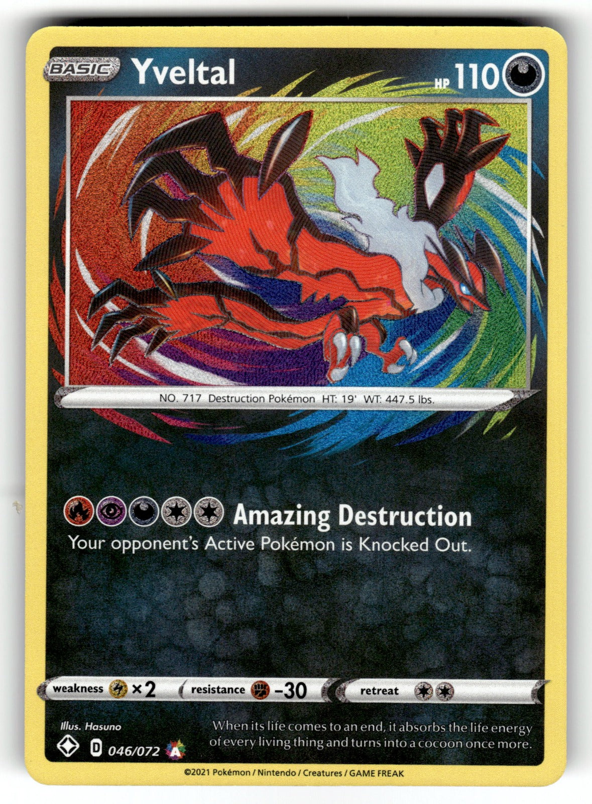 Yveltal – 046/072 SHF: Shining Fates Amazing Rare Holo LP