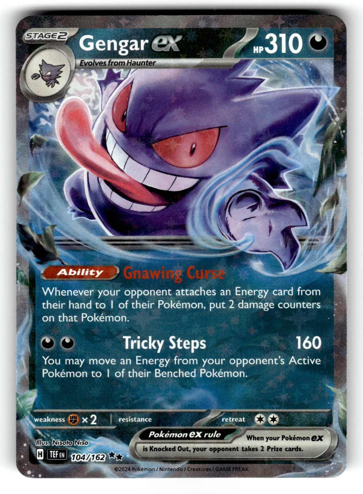 Gengar ex – 104/162 TEF: SV05: Temporal Forces Double Rare Holo NM