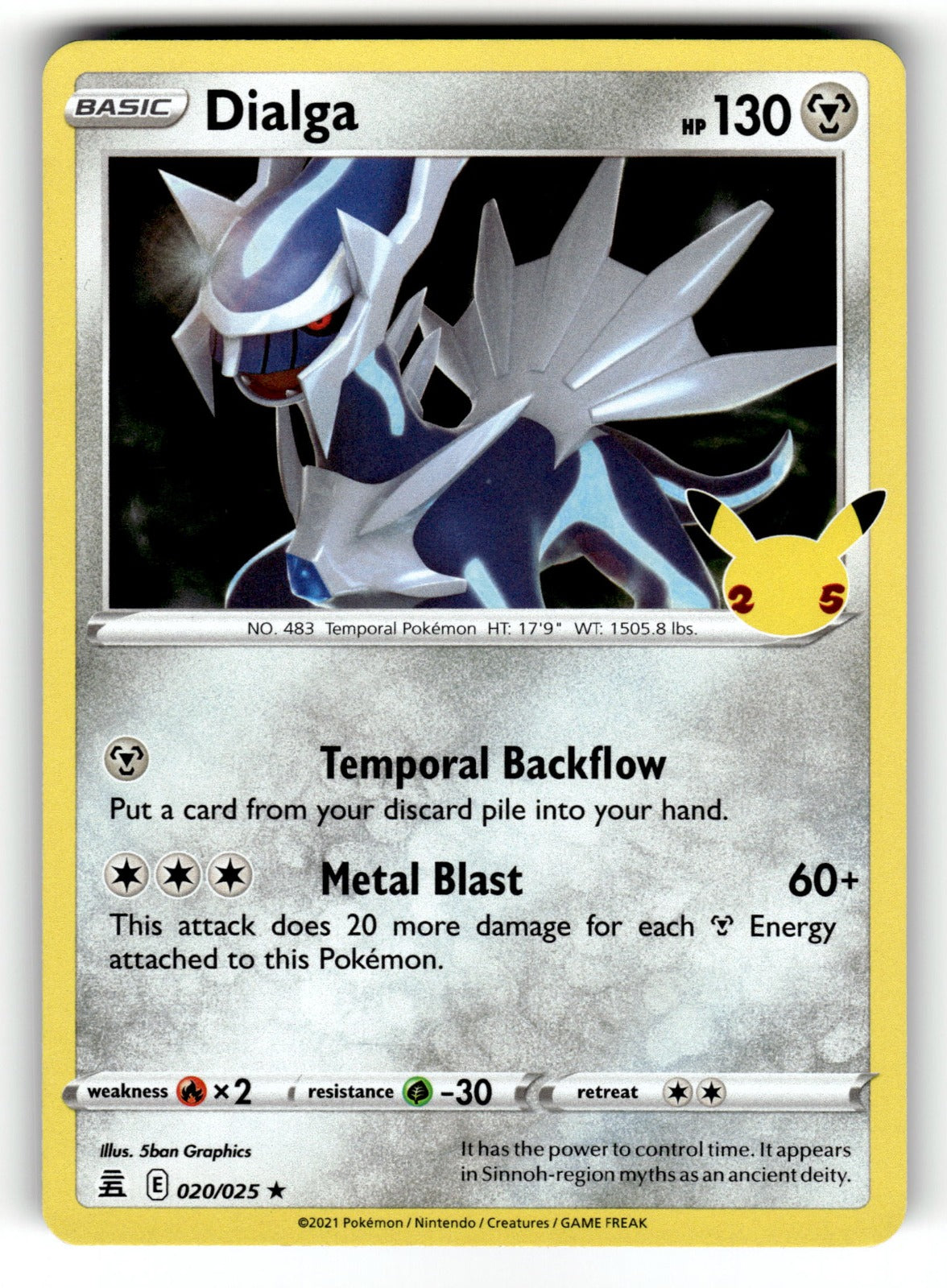 Dialga – 020/025 CLB: Celebrations Holo Rare NM