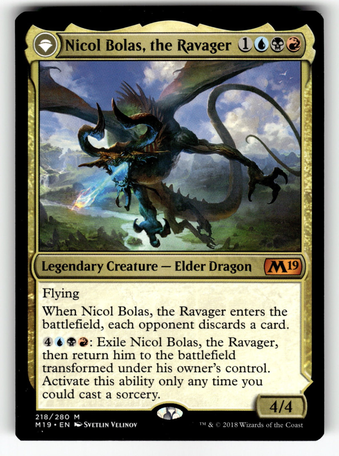 Nicol Bolas, the Ravager – 218 M19: Core Set 2019 M NM