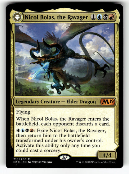 Nicol Bolas, the Ravager – 218 M19: Core Set 2019 M NM