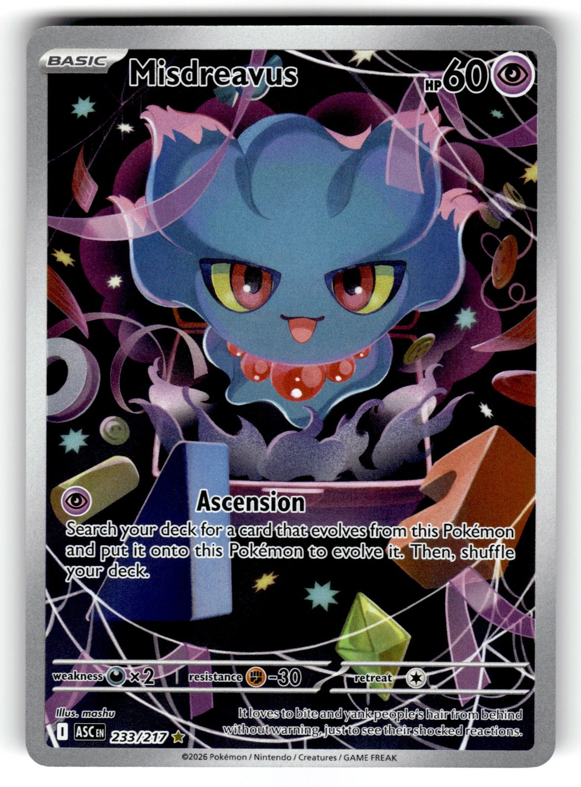 Misdreavus – 233/217 ASC: ME: Ascended Heroes Illustration Rare Holo NM