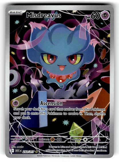 Misdreavus – 233/217 ASC: ME: Ascended Heroes Illustration Rare Holo NM