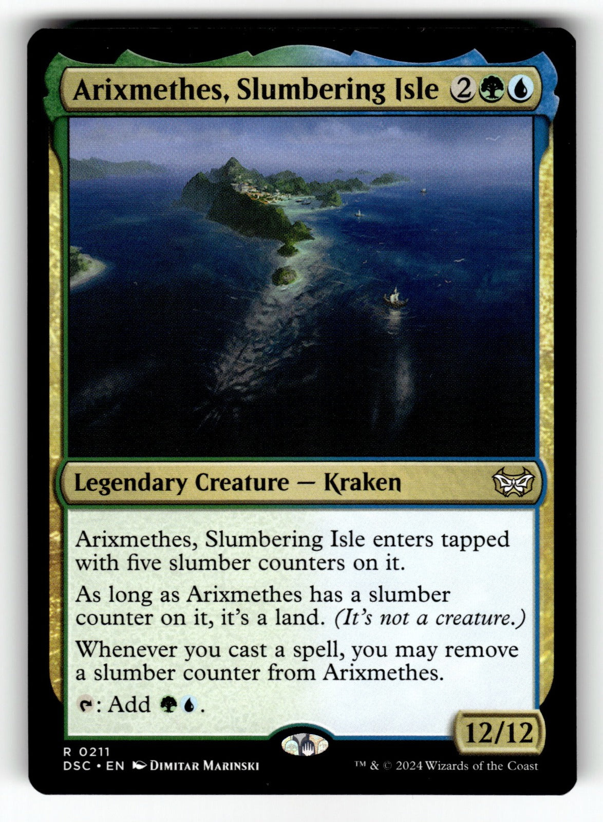 Arixmethes, Slumbering Isle – 211 DSC: Commander: Duskmourn: House of Horror R NM