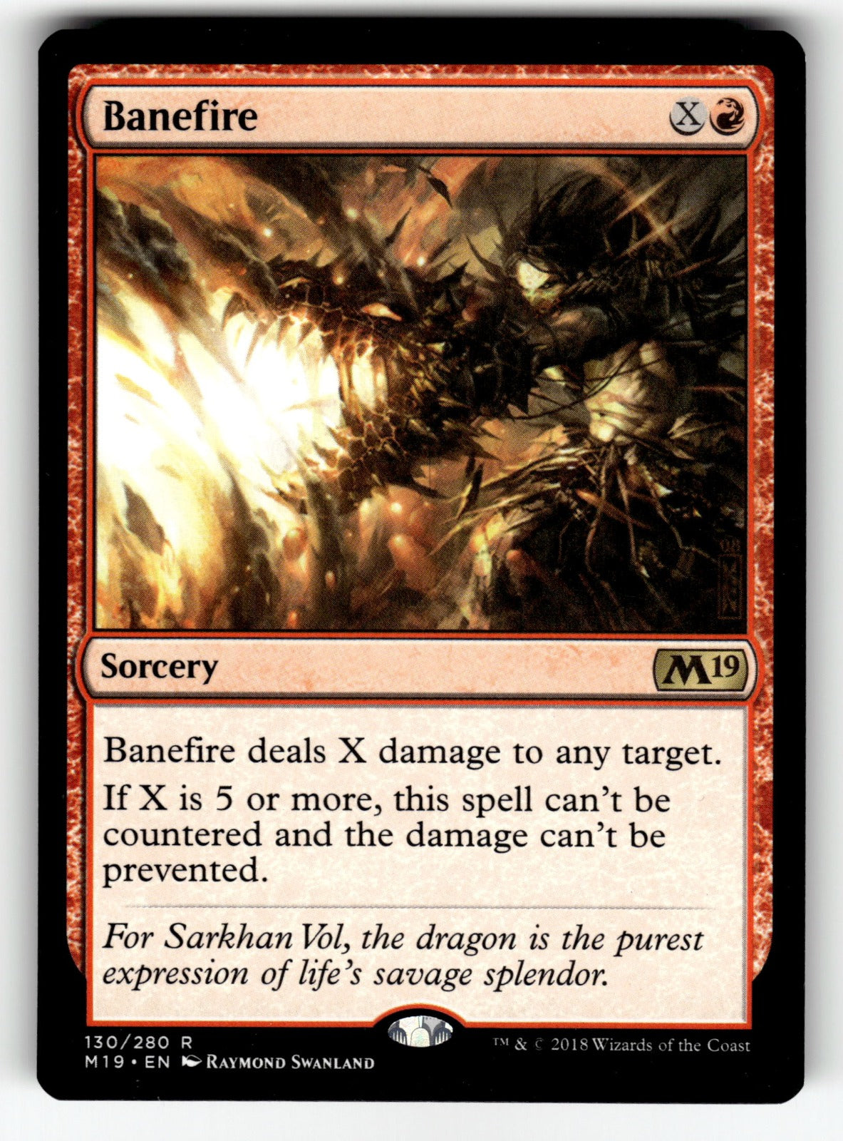 Banefire – 130 M19: Core Set 2019 R NM