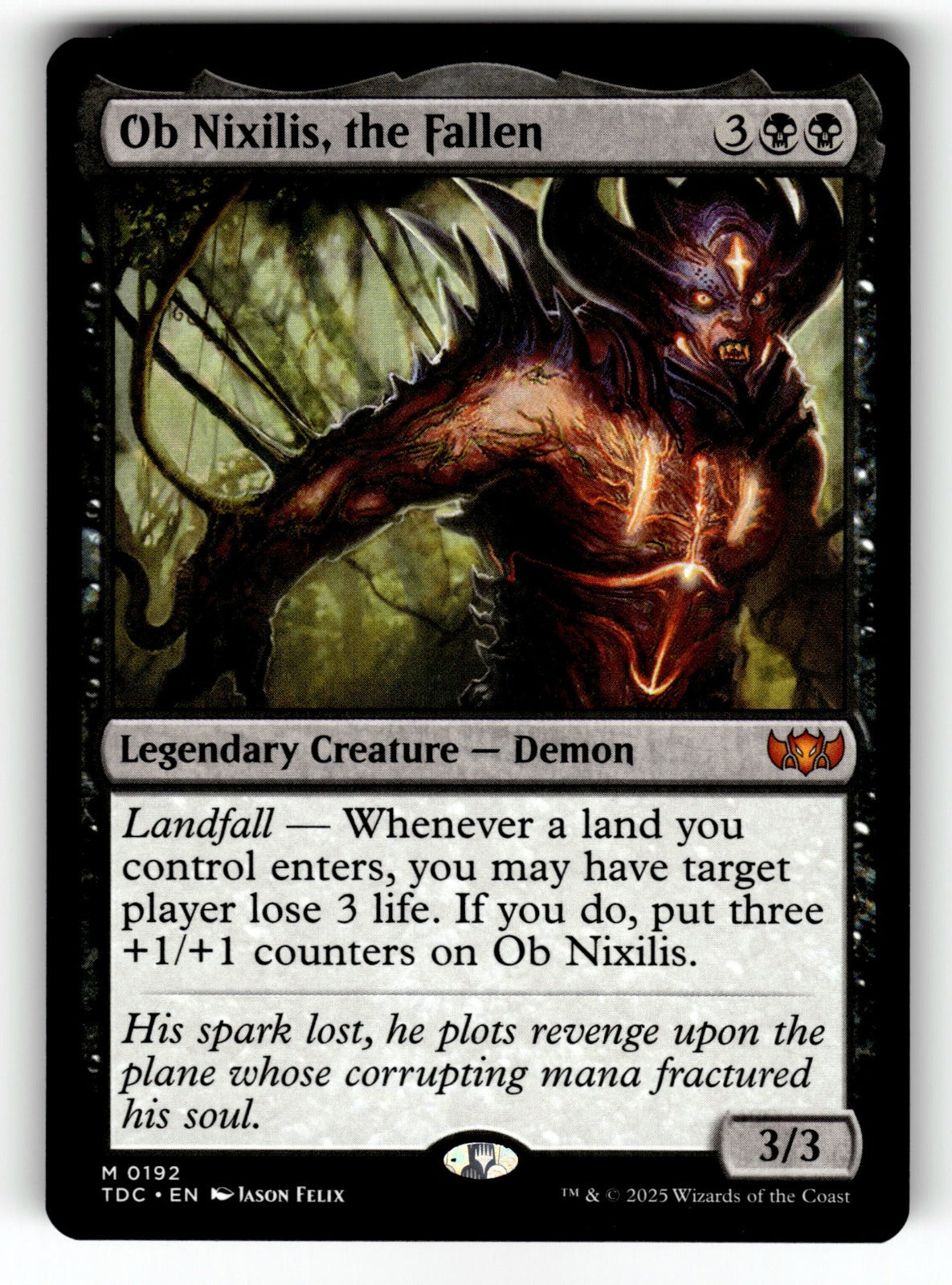 Ob Nixilis, the Fallen – 192 TDC: Commander: Tarkir: Dragonstorm M NM