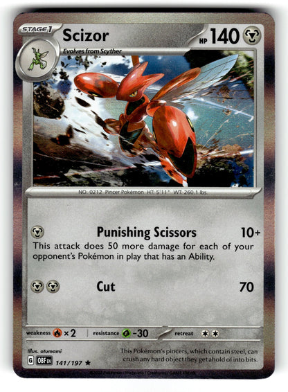 Scizor – 141/197 OBF: SV03: Obsidian Flames Rare Holo NM