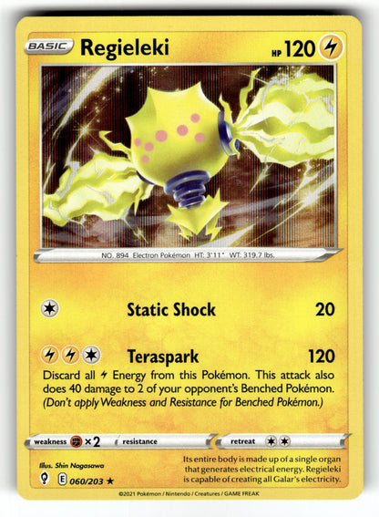Regieleki – 060/203 SWSH07: SWSH07: Evolving Skies Holo Rare NM