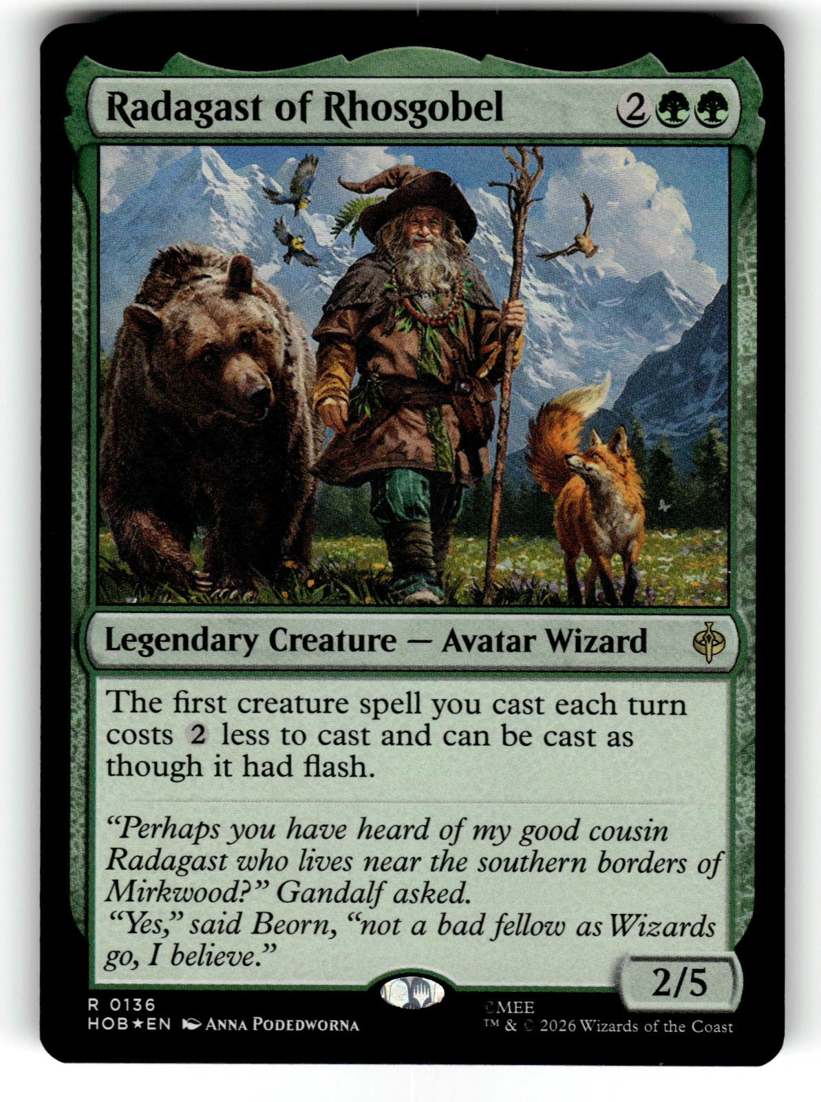 Radagast of Rhosgobel – 136 HOB: The Hobbit R Foil NM