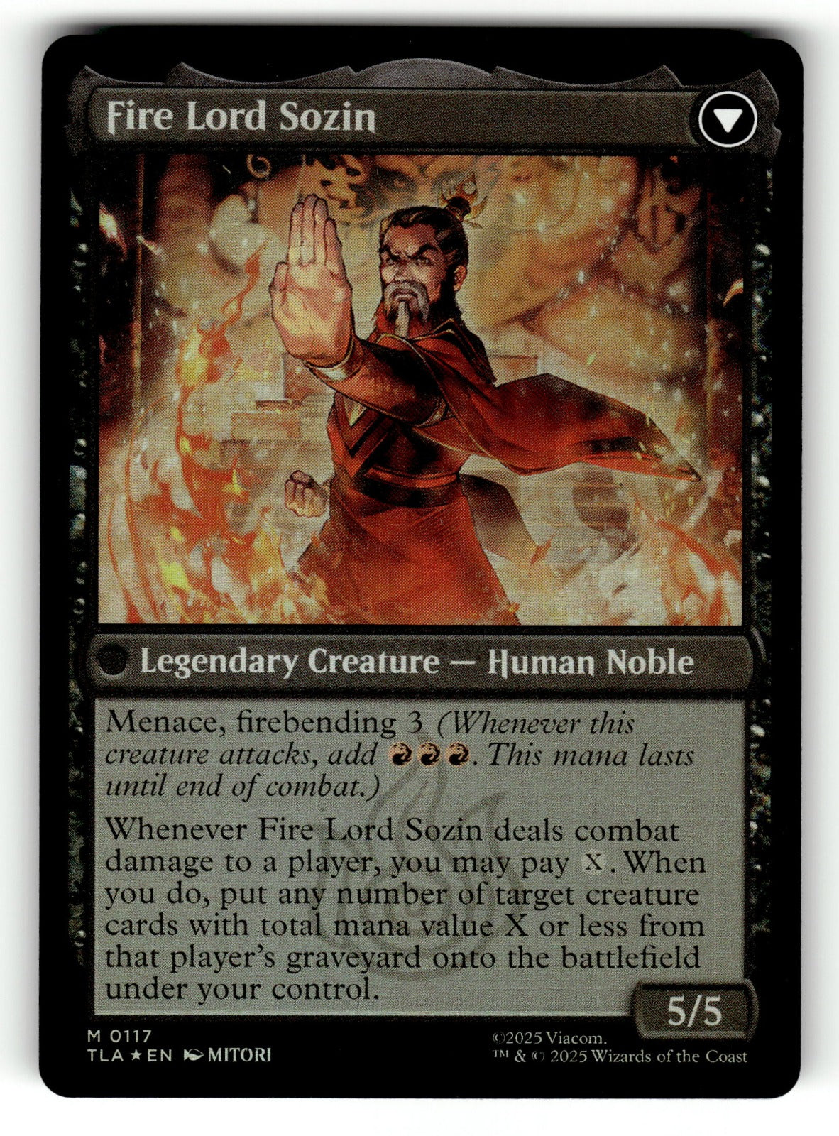 The Rise of Sozin – 117 TLA: Avatar: The Last Airbender M Foil NM (Back)