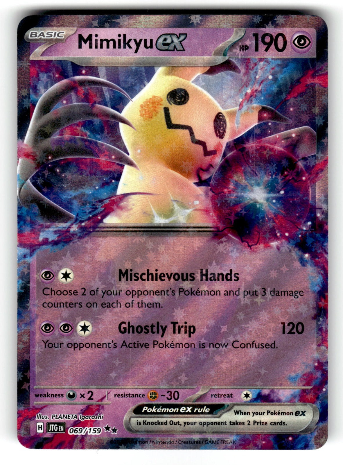Mimikyu ex – 069/159 JTG: SV09: Journey Together Double Rare HoloNM