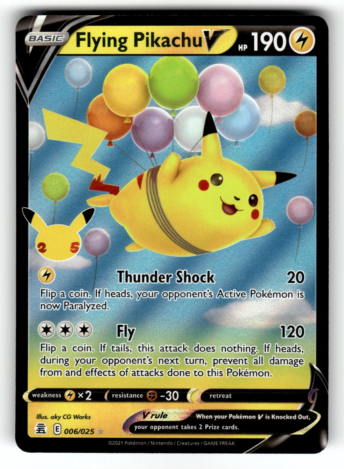 Flying Pikachu V – 006/025 CLB: Celebrations Ultra Rare Holo LP