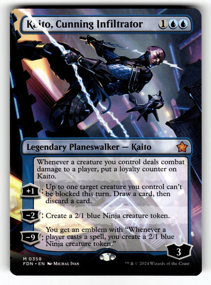 Kaito, Cunning Infiltrator (Borderless) – 358 FDN: Foundations M NM