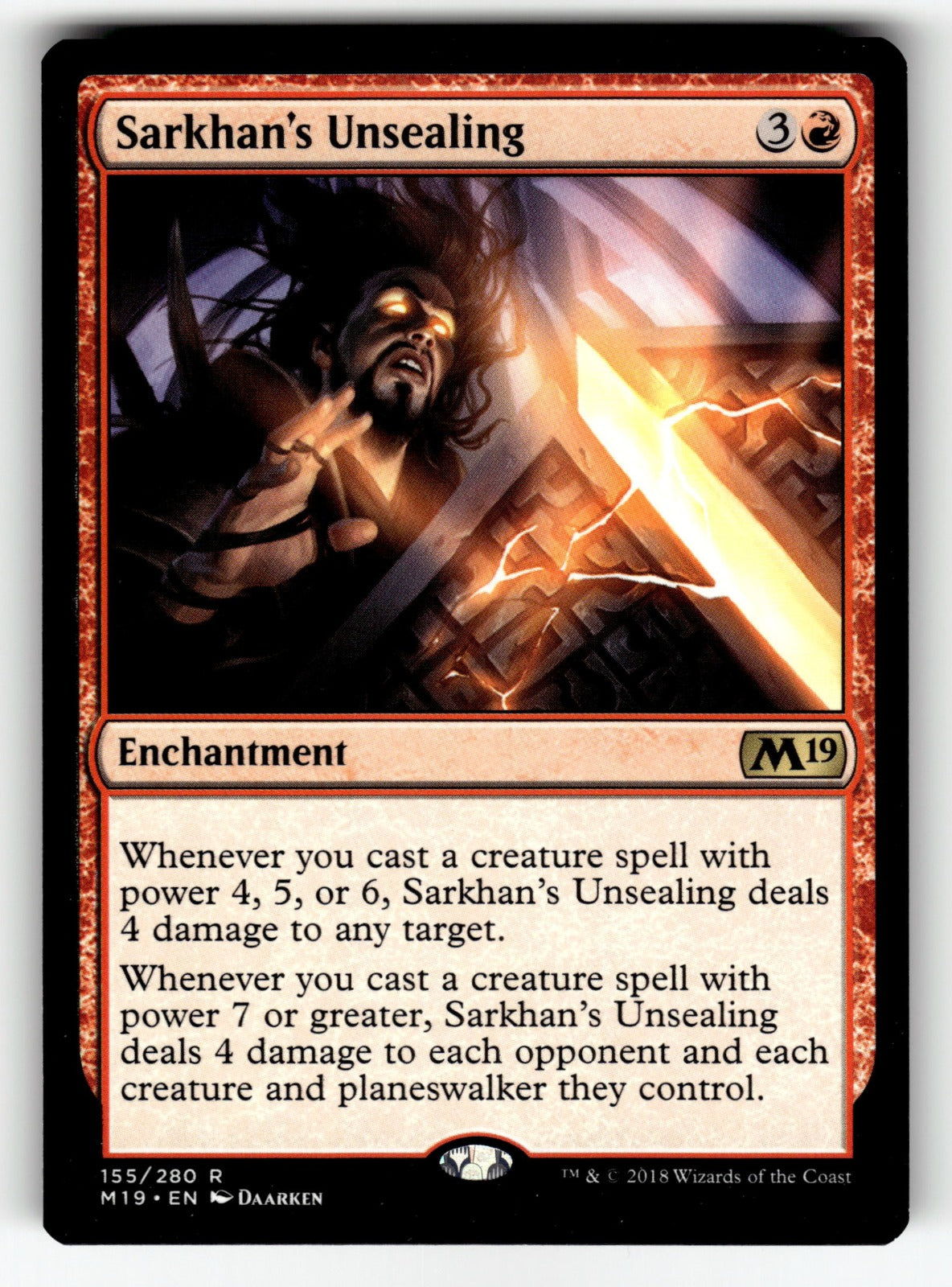 Sarkhan's Unsealing – 155 M19: Core Set 2019 R NM
