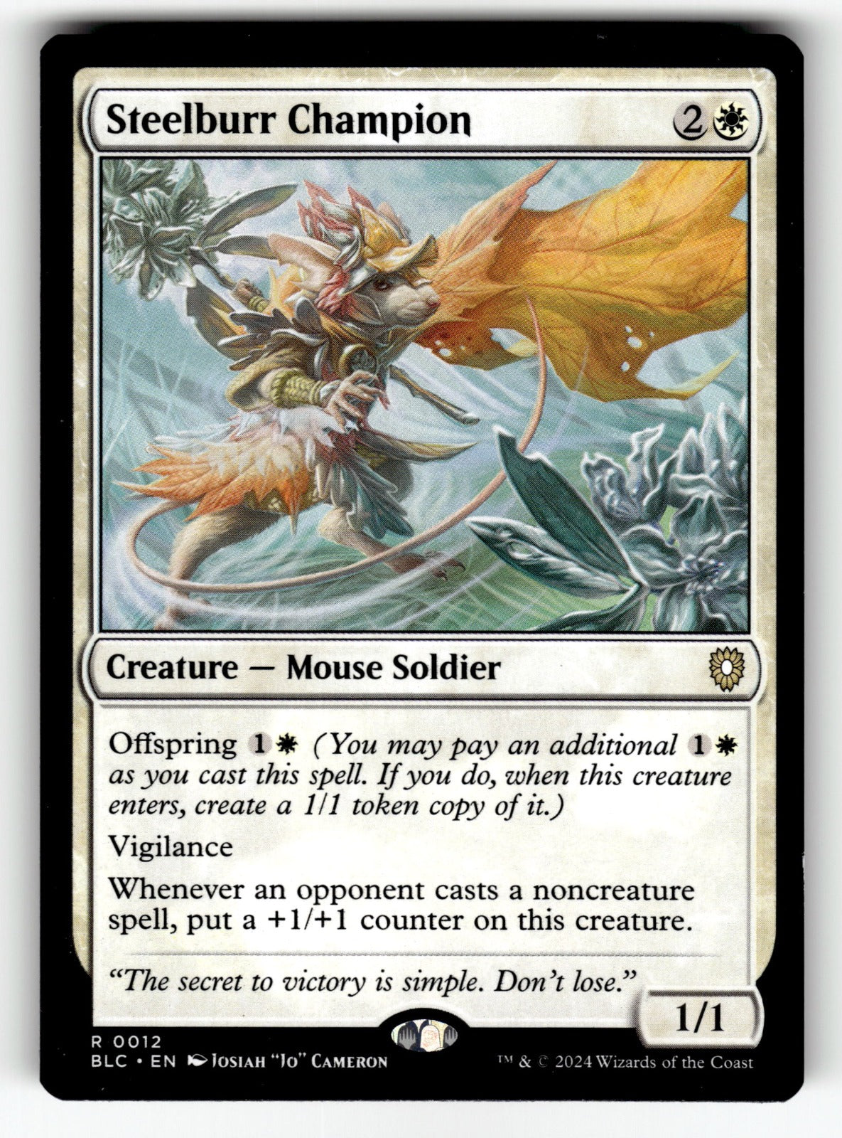 Steelburr Champion – 12 BLC: Commander: Bloomburrow R NM