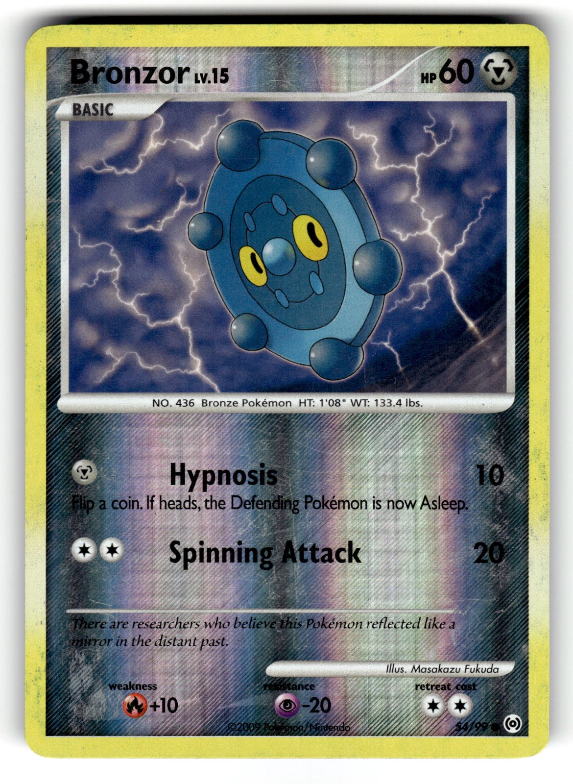 Bronzor (54) – 54/99 AR: Arceus Common Reverse Holo LP