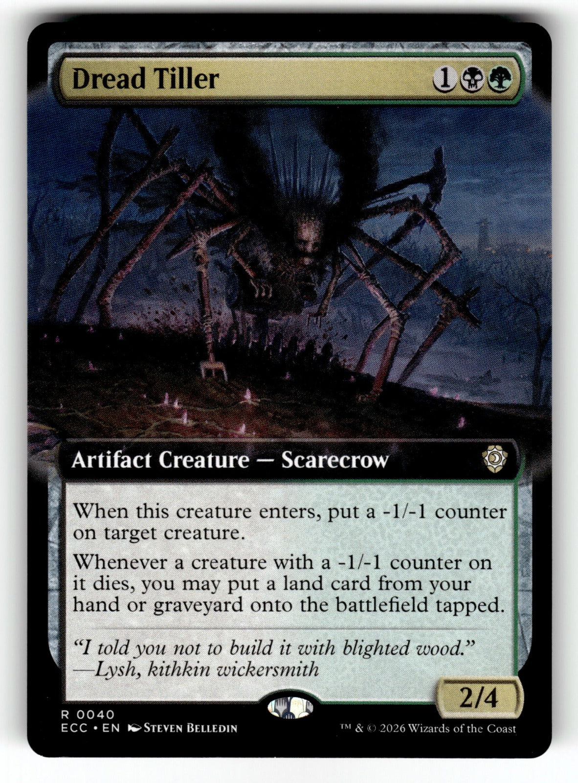 Dread Tiller (Extended Art) – 40 ECC: Commander: Lorwyn Eclipsed R NM