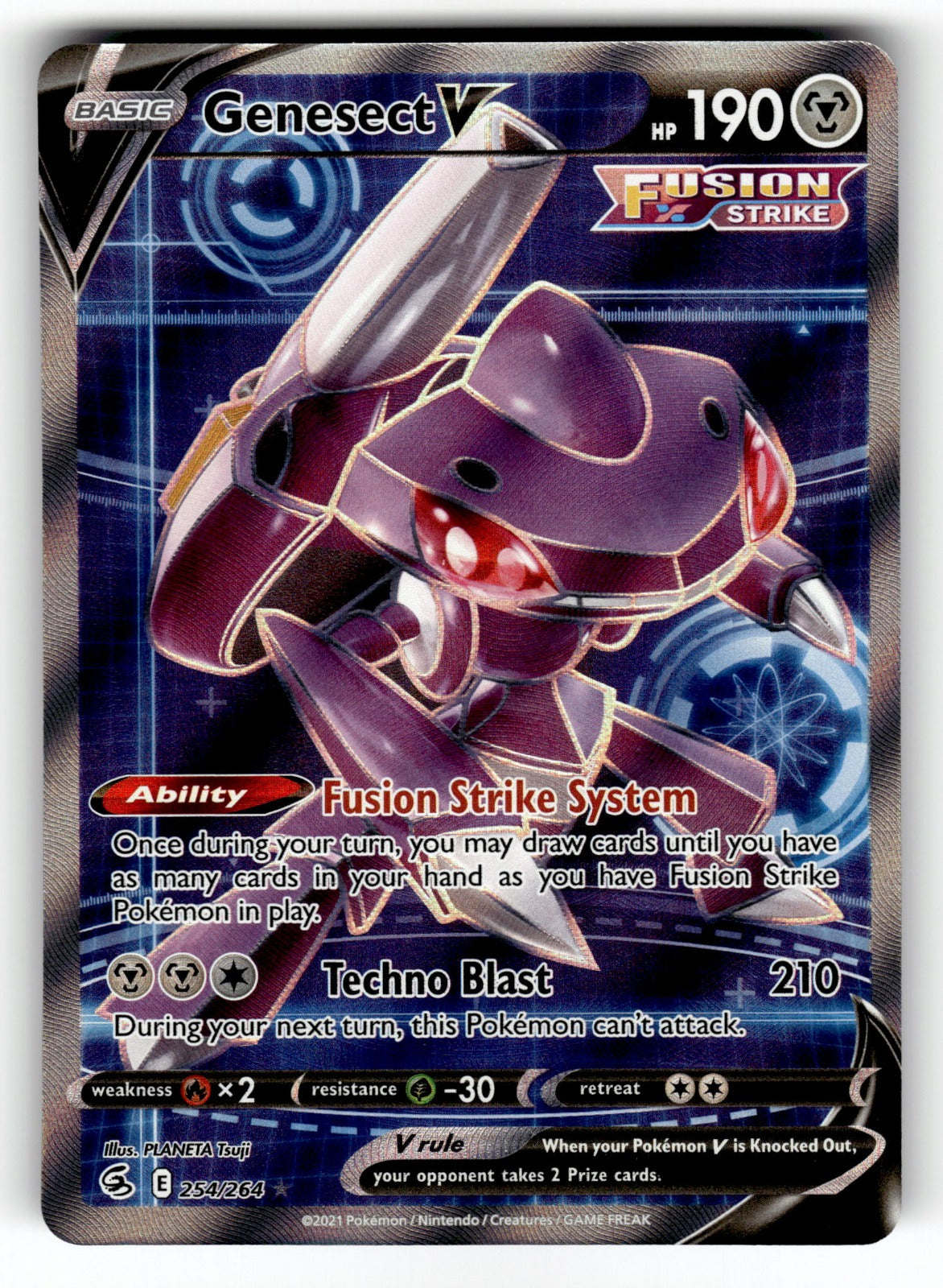 Genesect V (Full Art) – 254/264 SWSH08: SWSH08: Fusion Strike Ultra Rare Holo NM