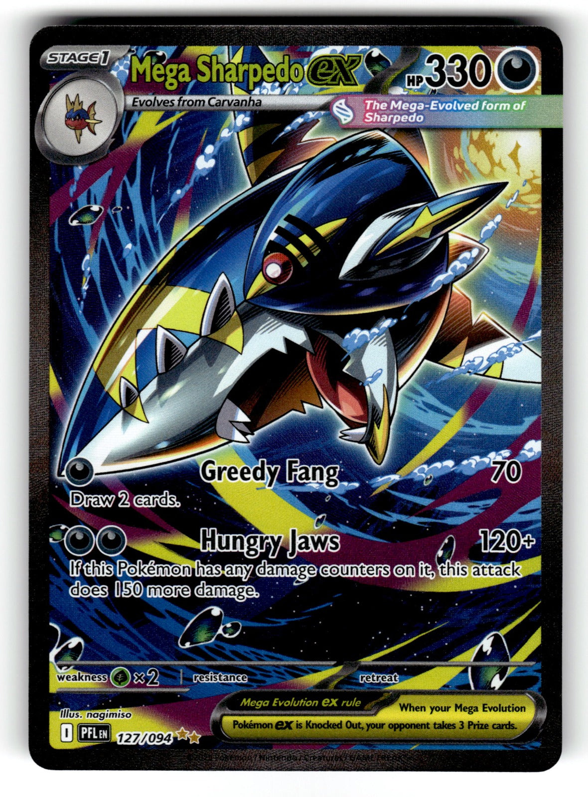 Mega Sharpedo ex – 127/094 PFL: ME02: Phantasmal Flames SIR Holo NM