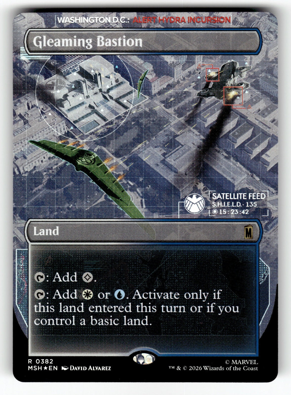 Gleaming Bastion (Borderless) – 382 MSH: Marvel Super Heroes R Foil NM