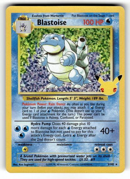 Blastoise – 2/102 CCC: Celebrations: Classic Collection Classic Collection Holo NM