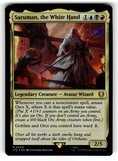 Saruman, the White Hand – 8 LTC: Commander: The Lord of the Rings: Tales of Middle-earth M Foil NM