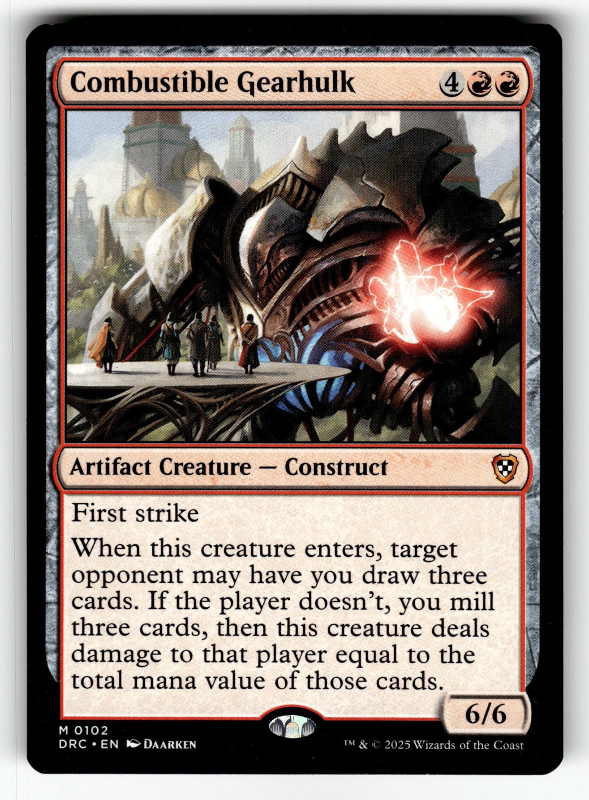 Combustible Gearhulk – 102 DRC: Commander: Aetherdrift M NM