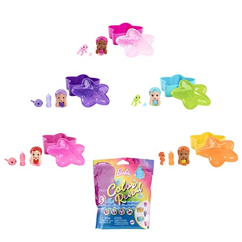 Barbie Toys Color Reveal Rainbow Mermaid Series Baby Doll Kids