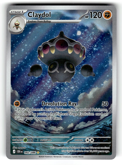 Claydol – 092/086 CRI: ME04: Chaos Rising Illustration Rare Holo NM