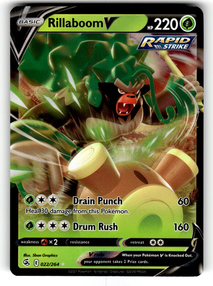 Rillaboom V – 022/264 SWSH08: SWSH08: Fusion Strike Ultra Rare Holo NM