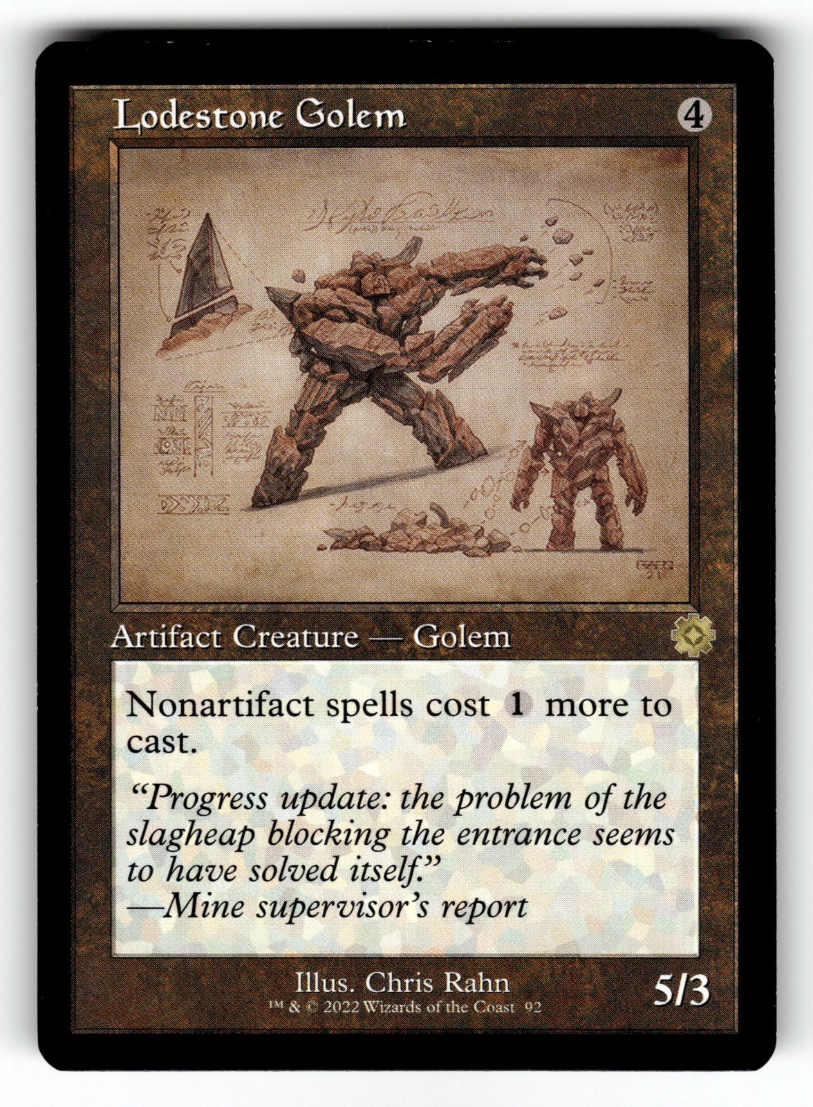 Lodestone Golem (Schematic) – 92 BRR: The Brothers' War: Retro Frame Artifacts R LP
