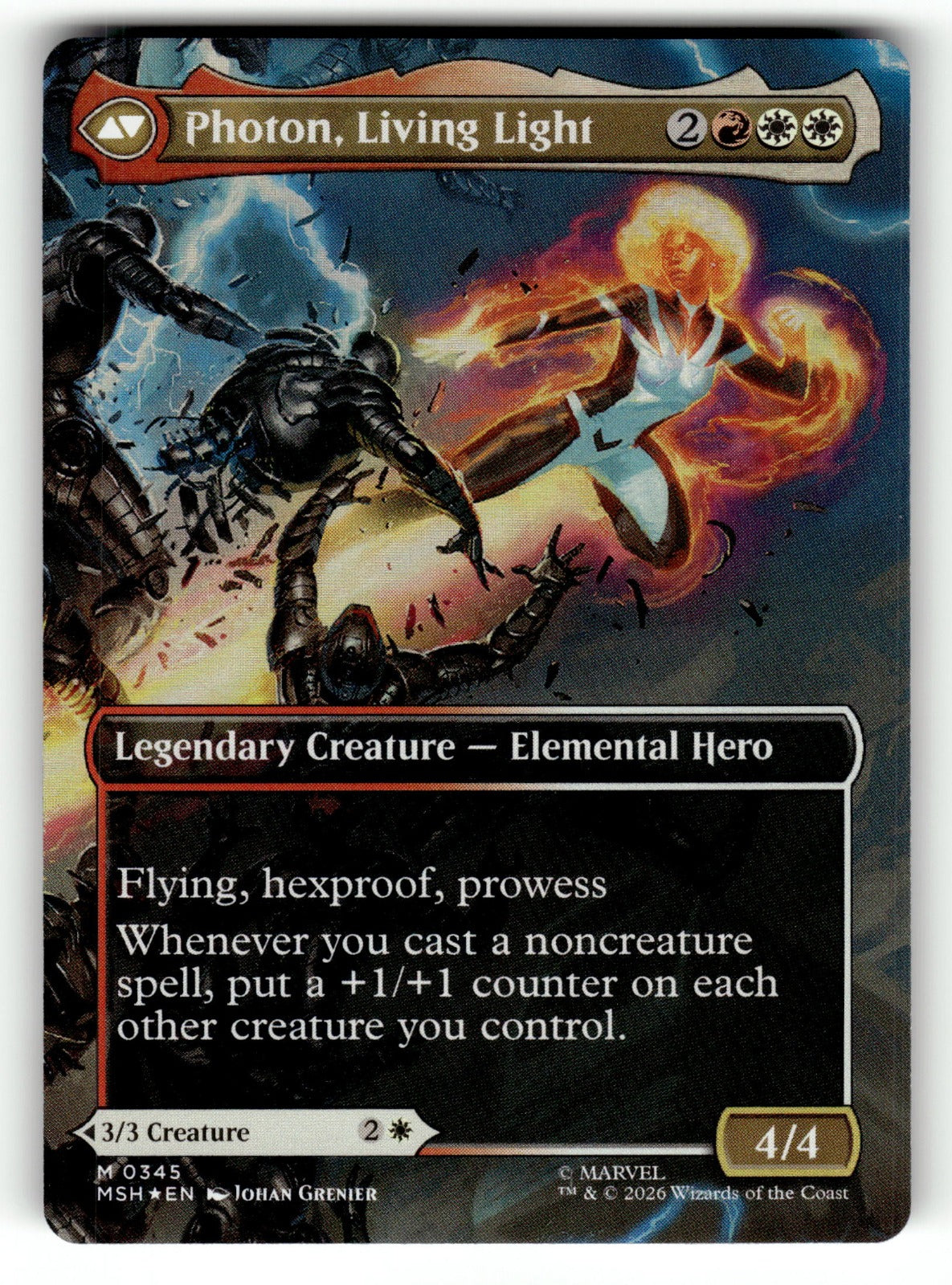 Monica Rambeau (Borderless) – 345 MSH: Marvel Super Heroes M Foil NM (Back)