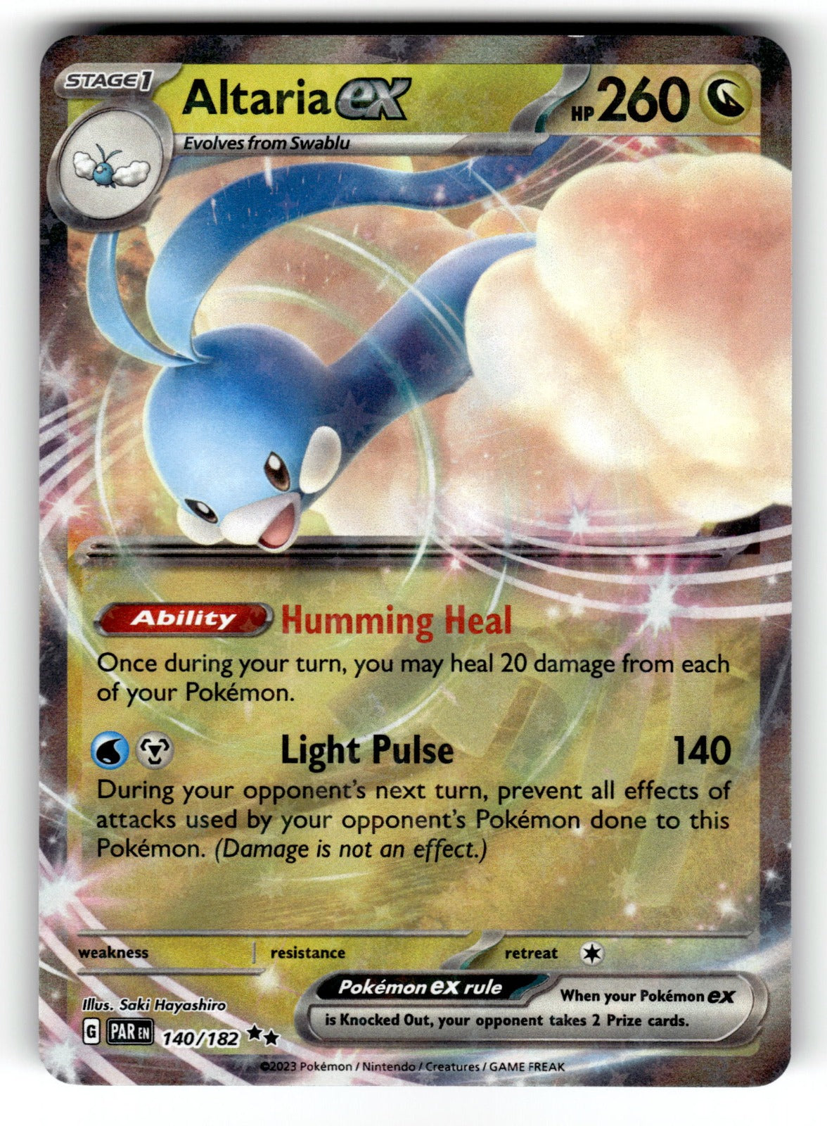 Altaria ex – 140/182 PAR: SV04: Paradox Rift Double Rare Holo NM
