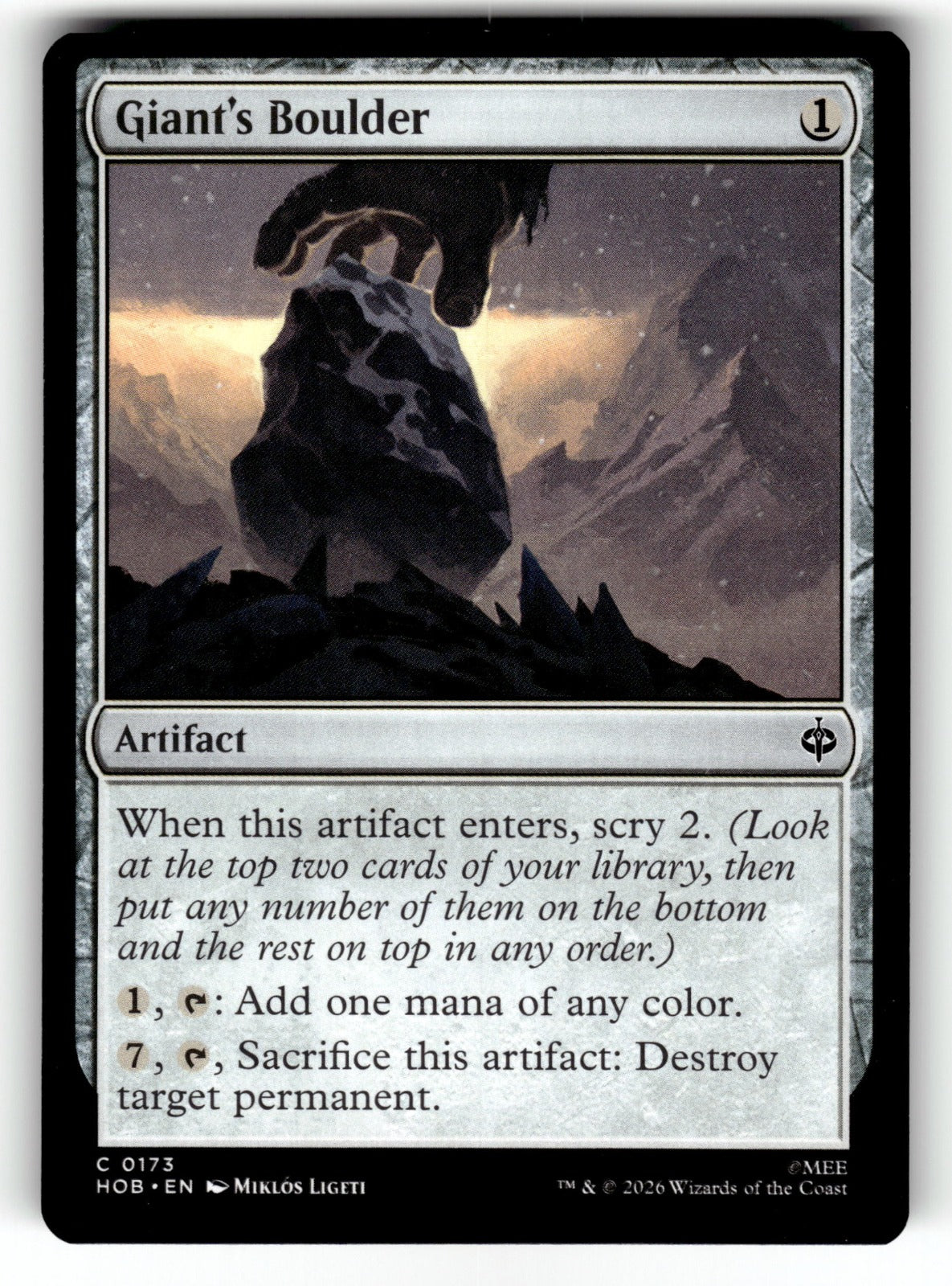 Giant's Boulder – 173 HOB: The Hobbit C NM