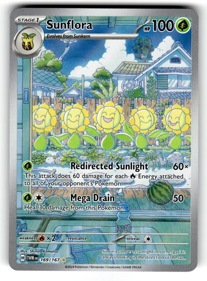 Sunflora – 169/167 TWM: SV06: Twilight Masquerade Illustration Rare HoloNM