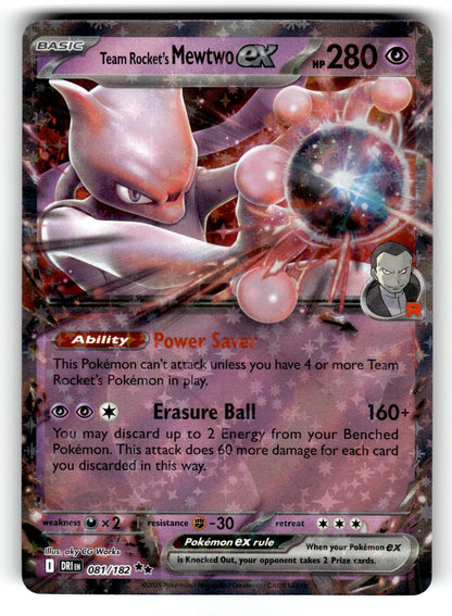 Team Rocket's Mewtwo ex – 081/182 DRI: SV10: Destined Rivals Double Rare Holo NM