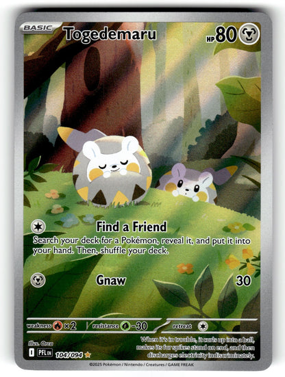 Togedemaru – 104/094 PFL: ME02: Phantasmal Flames Illustration Rare Holo NM
