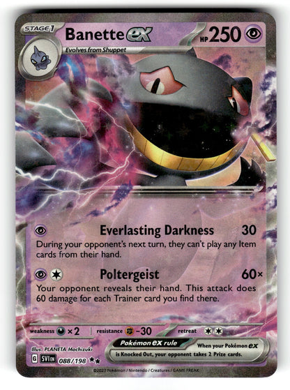 Banette ex - – 088/198 SVI: SV01: Scarlet & Violet Base Set Double Rare Holo NM