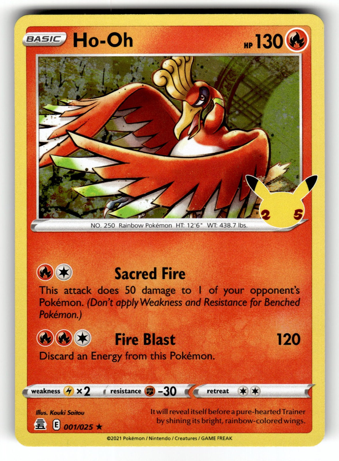 Ho-Oh – 001/025 CLB: Celebrations Holo Rare NM